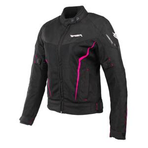 RSA Dámská bunda na motorku Bolt černo-bílo-růžová - L