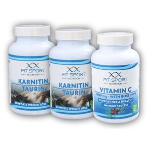 FitSport Nutrition 2x Karnitin Taurin 120cp + Vit C 120 cps