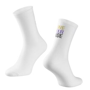 Force Ponožky LOVE YOUR RIDE bílé - bílé S-M/36-41