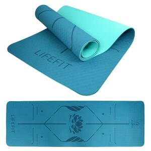 Lifefit Podložka Yoga MAT Lotos Duo 183x58x0.6cm tyrkysová